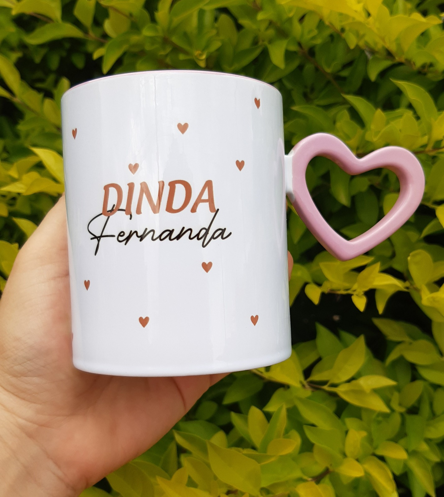 Caneca com alça pingente de coração