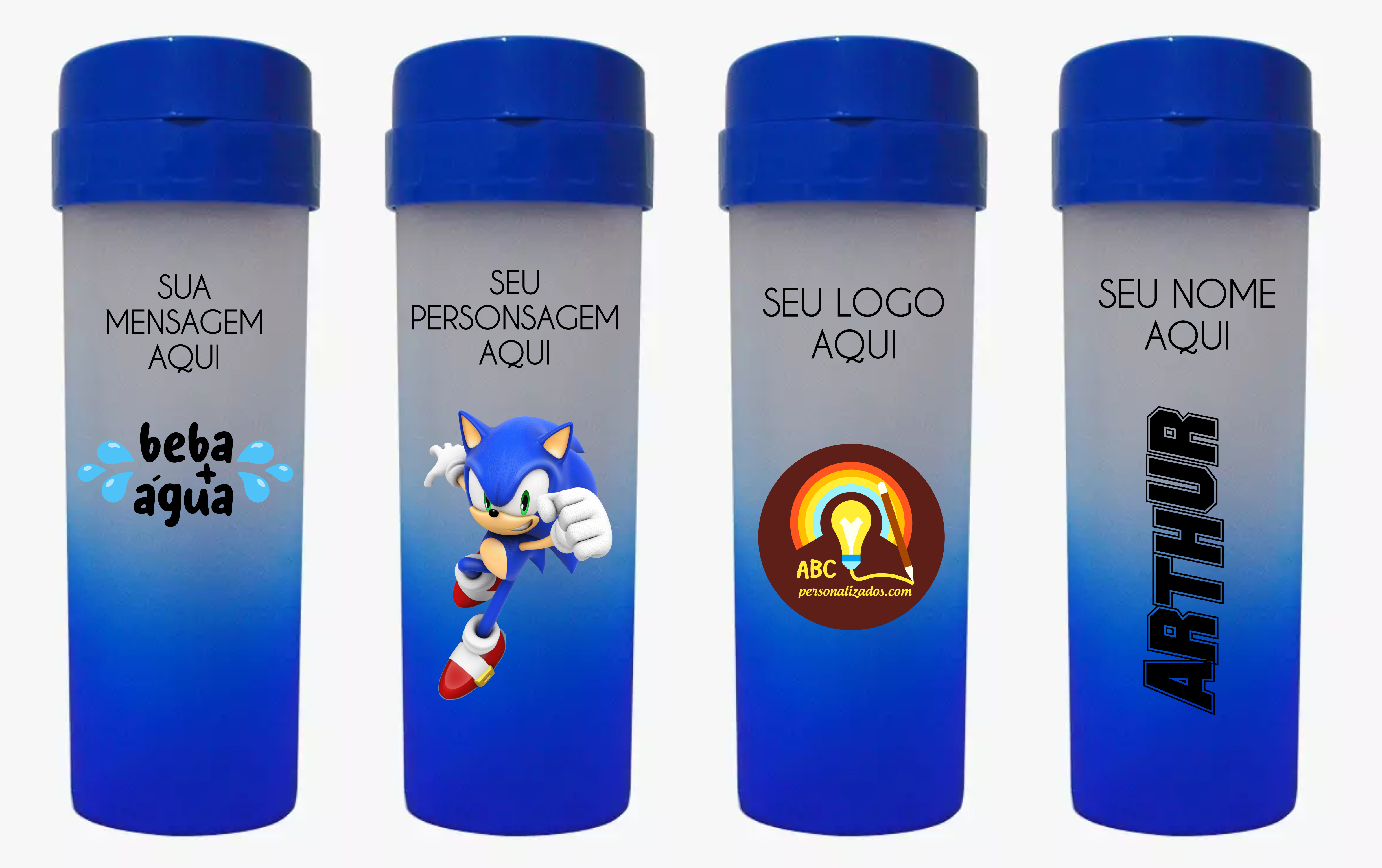 Garrafa Aquabio 475ml - Azul.